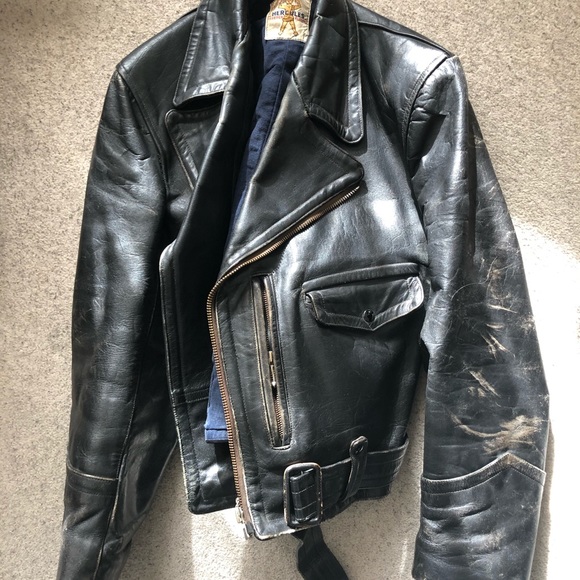 【40s】 HERCULES riders jacket Vintage 1940s Hercules Leather Jacket Double Rider Jacket